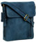 J. Wilson London 100% Pure Genuine Real Vintage Hunter Leather Handmade Mens Women Leather Flapover Everyday Crossover Shoulder Work iPad Messenger Bag (Distressed Blue)