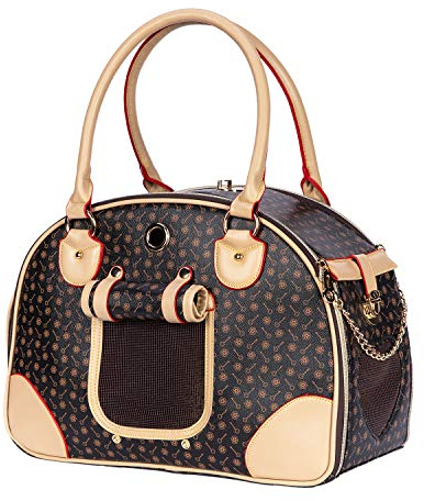 Adriene's Choice Luxuriöse Haustier-Tragetasche, für kleine Hunde, Katzen, wasserdicht, Premium-PU-Leder, Tragetasche für Outdoor-Reisen, Wandern, Einkaufen