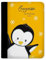 CreaDesign Customize A4 Zeugnismappe für Kinder 26,7x32,7x1 cm, Sichtbuch mit 10 Klarsichthüllen, erweiterbar auf bis zu 20 Taschen, Pinguin Gelb design, Dokumentenmappe für Schüler