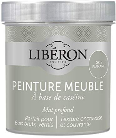 Libéron Peinture meuble à base de caséine, Gris flamand, 500 ML