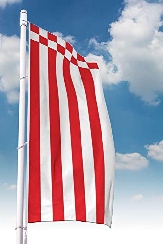 Deitert Bundesland-Flagge Bremen – 150x500 cm Bremen Fahne ohne Wappen im Hochformat, Hissfahne aus reißfestem Polyester