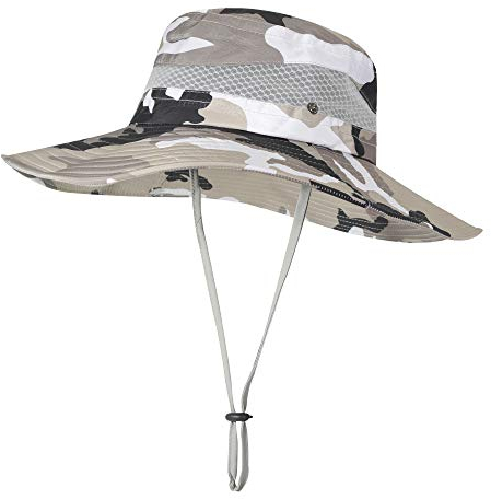 ZLYC Hombres Verano Sombreros para el Sol Camuflaje Sombrero de Pescador Protección UV Sombreros de al Aire Libre