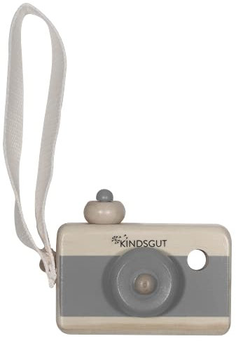 Kindsgut Holzkamera, Fotoapparat Holzspielzeug für Kleinkinder, schönes Geschenk in dezenten Farben für Spielspaß, Dunkelgrau