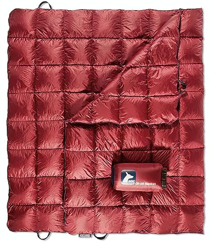 Horizon Hound GR-20 Daunen-Campingdecke – Outdoor-Reisedecke, Schwarz | Isolierte, leichte, warme Ausrüstung zum Schlafen, Camping, Stadion, Wandern, Festivals | Wasserabweisend, verpackbar, kompakt
