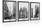 Estika Bilder set mit rahmen - Paris, Milan, New York - Wählen größe (3x A2 oder 3x A3) und farbe des rahmens (4 Farben) - Moderne deko poster set, Wandbild wohnzimmer oder schlafzimmer