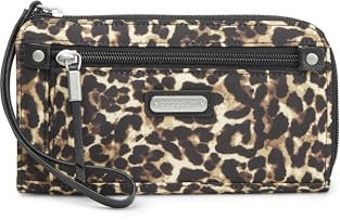 Baggallini Damen Zip Around Geldbörse, Wilder Gepard