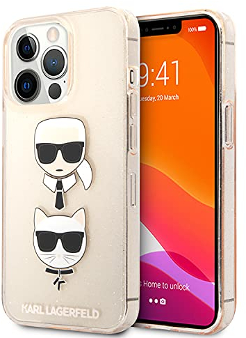 Karl Lagerfeld KLHCP13LKCTUGLGO Hülle für iPhone 13 Pro / 13 6,1 golden Glitter Karl`s & Choupette