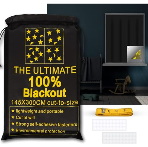 Blackout Curtains 100% Blackout Blinds Window Cover Portable Shades 118x57”