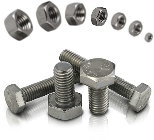PROTECH 50 Stück Sechskantschrauben M6x25 mit Muttern M6 DIN 934 Sechskant Schrauben DIN 933 Set Edelstahl Gewindeschrauben A2 Sechskantmutter