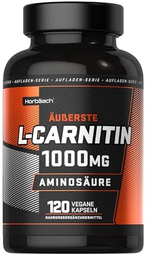 L Carnitina 1000 mg | 120 Capsule Vegane per 2 Mesi | Aminoacidi Essenziali | Integratore Sportivo Uomo e Donna | Alto Dosaggio | di Horbaach