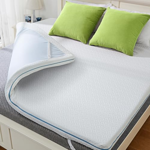 Dreamsmith Matratzenauflage aus Memory-Schaum, kühlendes Gel, für Rückenschmerzen mit abnehmbarem weichem Bezug, CertiPUR-US-zertifiziert, 10,2 cm