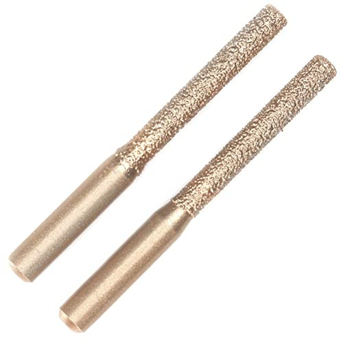 SI FANG Lot de 2 fraises à défoncer diamantées brasées de 6,35 mm pour coupe de bords de granit, marbre, quartz, pierre artificielle, profilage et meulage