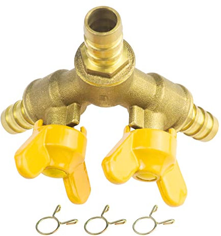 GZhaimai 3 Wege Kugelhahn, Y-Verteiler Messinganschluss 8 mm Kugelhahn, Mit 3 PCS Farbe Zinkklemme, für Schlauchkupplungen Öl und Gas für die Industrie