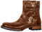 ORANDESIGNE Uomo Stivali Western Stivali da Cowboy Vintage Quadrato Testa Stivali da Lavoro Stivali da Moto C Marrone 40
