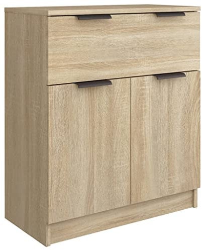 vidaXL Aparador Armario Auxiliar Alacena Mesa Consola Entrada Pasillo Vestíbulo Recibidor Mueble de Madera Contrachapada Color Roble Sonoma 60x30x70cm