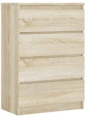 Kommode mit 4 Schubladen, Farbe: Sonoma Eiche, H: 97 cm, B: 70 cm, T: 40 cm