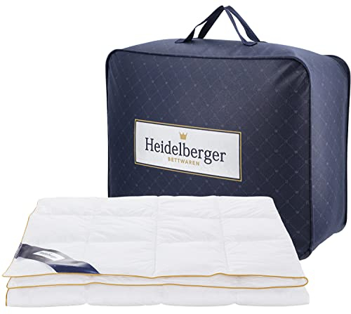Heidelberger Bettwaren Bettdecke 135x200 cm | Sommerdecke, Schlafdecke, Daunendecke mit Karo-Steppung | atmungsaktiv, hautfreundlich, hypoallergen | Serie Island