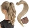 Easyouth Zopf Echthaar Extensions Pferdeschwanz Extensions Echthaar Golden Blonde Mix Mittelblond 30 cm 70g Clip in Zopf Extensions Ponytail #16P22