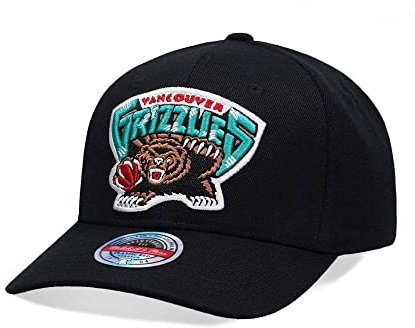 Mitchell & Ness Vancouver Grizzlies Black Hardwood Classic Red Flex Snapback Cap