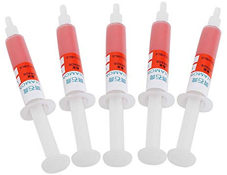 Grinding Paste, 5pcs Diamond Lapping Paste Polishing Compound Lapping Paste Lapidary Paste Stropping Compound for Rock Glass Metal Jewelry Resin Marble (W1.5 6000 mesh)