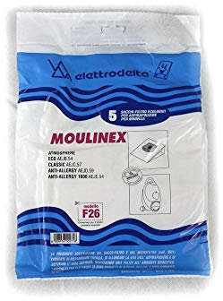 Lot de 10 sacs d'aspirateur de qualité supérieure pour Moulinex Atmosphere - Remplace Swirl MX97 - Convient également pour les modèles Moulinex AEJ, EJB, EJC et EJD