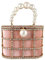 Boutique De FGG Abendhandtaschen mit Perle Strass Clutches für Hochzeit Party Kristall Eimer Tasche Schultertaschen,Klein,Rosa