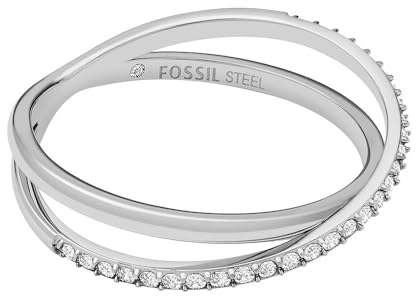 Fossil Damenring Sadie All Stacked Up Edelstahlband, JF04078040