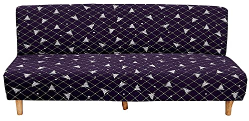 DOTBUY-SHOP Weihnachten Ohne Armlehne Sofahusse Stretch, Weich&Bequem Antirutsch Sofa Abdeckung, Sofa Überzug Armloser Möbel Protector (120-150cm,Tiefes Violett)