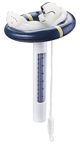 Qikam Schwimmbadthermometer Mit Großem Display, Schwimmender Pool Chemischer Chlor Feeder Langlebiger Bruchsicherer Faltbarer Chlorschwimmer Für Außen- Und Innenpools, Whirl-Pools, Spas Und Teiche