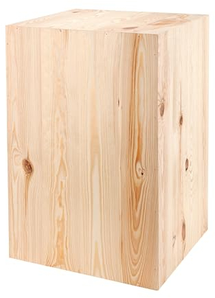 DECOKTIVO Pflanzenständer Holz, Vintage Holzdeko, Blumenständer, Blumenhocker, Holzblock, Dekosäule, Blumensäule DIY, Stabil und Langlebig, 80x40x40 Cm