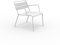 MONDO VIRO Niedriger Sessel aus lackiertem Metall Twist Gartenstuhl 69 x 70 cm 72 h (weiß geprägt)