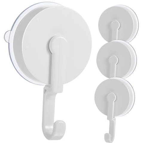 TOGEVAL 4pièces à Ventouse Rotatifs Muraux De Salle De Bain Fixation Sans Perçage Support Solide Pour Serviettes Et Outils Accroche-pratique Pour Fenêtres Et De Bain