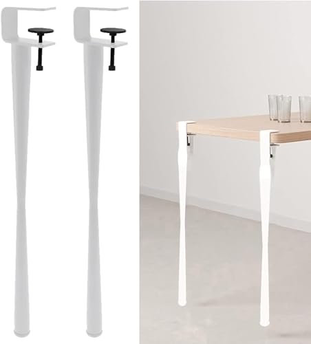 4 Stück Klemm-Tischbeine, 28 Zoll verstellbare Schreibtischbeine aus Metall, F-förmige Industriemöbelbeine für DIY-Esszimmer-Couchtischmöbel-Konsolenbeine, mit Bodenschonern, dekorative Tischbeine