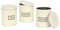 Harbour Housewares 3pc Round Metal Tea Coffee Sugar Canisters Set - Cream - Kitchen Storage Tin Caddy Container Tea Coffee and Sugar Canister Jars with Lid