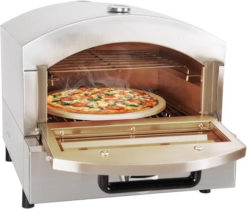 HSSMEUR Four à Pizza Commercial, Four à Pizza éLectrique 220 V, Four à Pizza Double Couche en Acier Inoxydable, Adapté Au Restaurant Et à La Maison