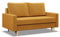 Mebligo - Sofa mit Schlaffunktion und Bettkasten Blank, 2 Sitzer Sofa 152 cm Breit, Schlafsofa, Ausziehbares Couch auf Holzfüßen, Schlafcouch - Gelb