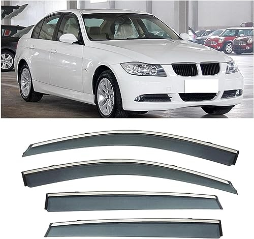 ZHANGJF Windabweiser Für BMW E90 2009-2012,Windabweiser Regenabweiser Windschutz Schwarz Auto Frontscheibe Sonnendach Wetterleiste
