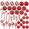 CGVG 40 Stücke Christbaumkugeln Rot Bruchsichere Weihnachtskugeln Set Kunststoff Christmas Ornaments Christbaumschmuck Weihnachtsbaum Deko Outdoor Indoor (Rot-2)