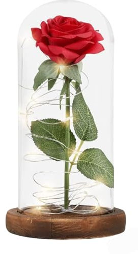 Générique Rose Eternelle sous Cloche Rose Magique avec Bande Lumineuse LED