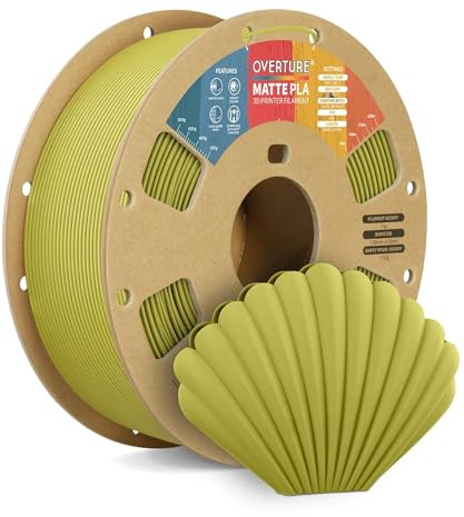 OVERTURE Matte PLA 3D Printer Filament 1.75mm, 1kg Bamboo Green | Frosted Matt Finish Hides Layer Lines, Accuracy +/- 0.02mm, Fit Most FDM Printer (Bamboo Green)