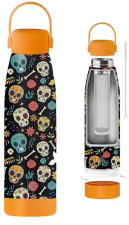 THE STEEL BOTTLE - Bottiglia Termica per tisane e infusi in Acciaio Inox, Isolamento a Doppia Parete, 500 ml, Ermetica, Borraccia Portatile (NEW MEXICAN)