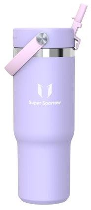 Sparrow Borraccia Termica 900ml - Twistpath Borracce con Tappo Flex con Cannuccia - Senza BPA & Perdite Bottiglia Acqua - Inox Borracce Termiche Per Portabevande - Ideale Per Casa, Ufficio O Auto