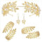 MisFun 4 Stück Griechische Göttin Kostüm Schmuck Set, Hochzeit Brautschmuck Oberarmreif Ohrringe Lorbeerkranz, Braut Hochzeits Kopfschmuck Hochzeit Boho Blatt Haar Krone Accessories