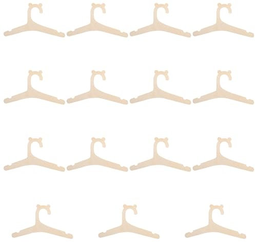 15 perchas de madera antideslizantes para ropa de bebé, dibujos animados, oso dulce, gancho para bebé, diseño de animales, perchas de madera para bebés y muñecas infantiles (22,8 x 12,1 cm)