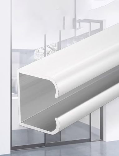 Genérico Kit de herrajes for Puertas corredizas de Granero con Rodillo de guía for Ducha/Armario, riel Deslizante Invisible for Puerta, riel de Aluminio(160cm/63in)