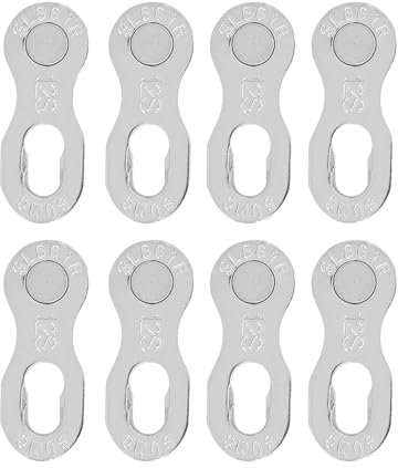 Fahrrad Kettenschloss 12 Ffach,4 Paar, Stahl Fahrradketten-Verbinder, Silber, Werkzeuglose Montage– Kettenschloss Fahrradzubehör für 12-Gang Mountainbike/Rennrad (Silber)