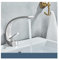 Chrome Badezimmer Waschbecken Wasserhahn Einzelgriff Poliergold Wasserhahn Hot Cold Mixer Taps Deck Mount Washbeein Kran,Korrosionsbeständig(Brushed Nicke)