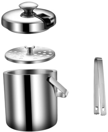 SOIMISS Cubitera De Hielo De Pisos Acero Inoxidable Tapa Fácil De Usar Incluye Accesorios