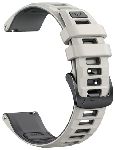 NotoCity für Garmin Vivoactive 5/3 Armband, 20mm für Garmin Venu SQ/2 Plus, Forerunner 245/55/165/645 Armband, Uhrenarmband Silikon für Vivomove 3/HR/Style für Damen Herren(Nebelgrau/Graphitgrau)
