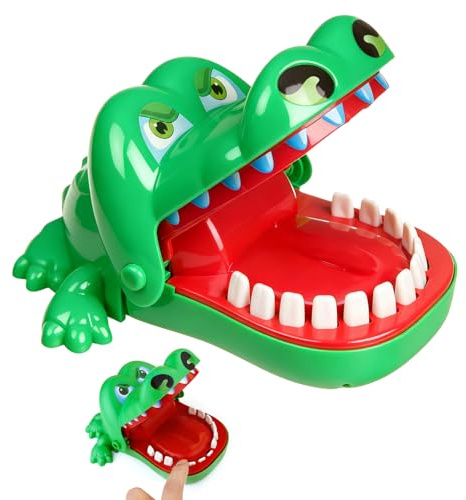 Tmefoy Krokodil Spiel, Croco Doc Spiel Spielzeug, Krokodile Doctor Spielzeug, Krokodil Zähne Geschicklichkeit für Familienspiel Partyspiel für Kinder und Erwachsene, Teste Dein Glück, Grün